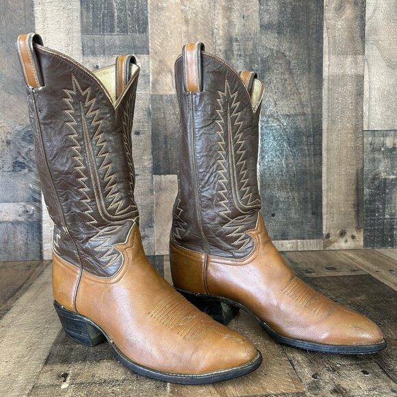 Tony Lama Vintage Gold Label Western Cowboy Boots Mens 9 D - Picture 2 of 12